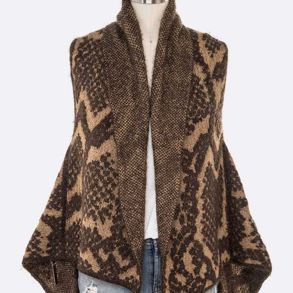 Aztec Printed Winter Fashion Vest - Snake